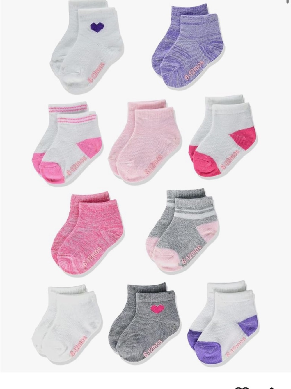 Hanes 12 Pack Ankle Socks Girls 4T-5T NWT